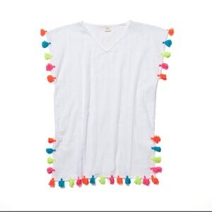 Organic cotton tasseled kaftan.